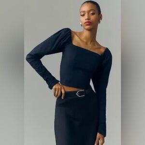 THE WYNNE SQUARE-NECK BLOUSE BY MAEVE NWT XL